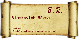 Blaskovich Rózsa névjegykártya