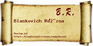 Blaskovich Rózsa névjegykártya